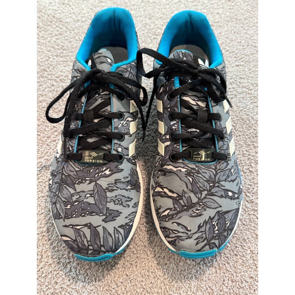 Adidas ZX Flux Floral Torsion Men's Size 7 Blue Grey Tropical M19397 Athletic Sn